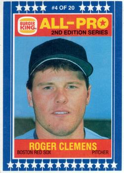 1987 Burger King All-Pro #4 Roger Clemens Front
