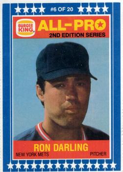 1987 Burger King All-Pro #6 Ron Darling Front