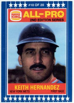 1987 Burger King All-Pro #10 Keith Hernandez Front