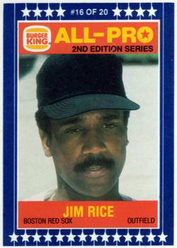 1987 Burger King All-Pro #16 Jim Rice Front