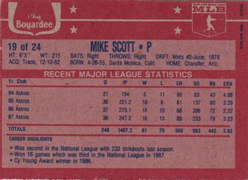 1988 Chef Boyardee #19 Mike Scott Back