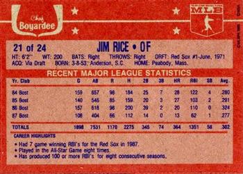 1988 Chef Boyardee #21 Jim Rice Back