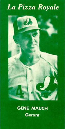 1970 La Pizza Royale Montreal Expos Green #NNO Gene Mauch Front