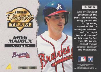 1996 Score - Dream Team #9 Greg Maddux Back