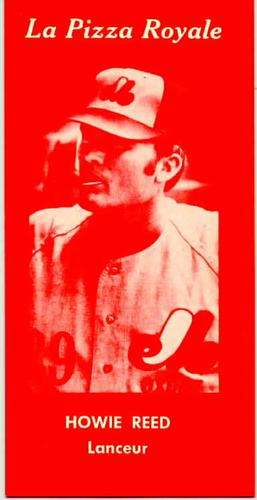 1970 La Pizza Royale Montreal Expos Red #NNO Howie Reed Front