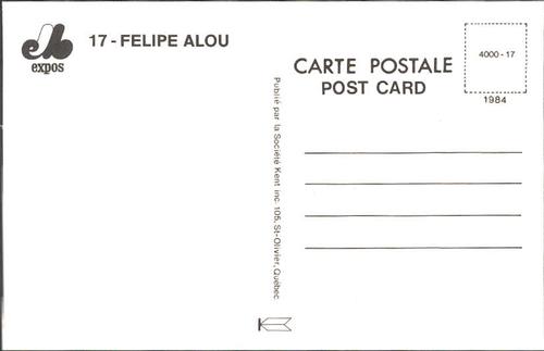 1984 Montreal Expos Postcards #NNO Felipe Alou Back