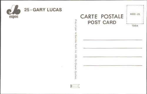 1984 Montreal Expos Postcards #NNO Gary Lucas Back