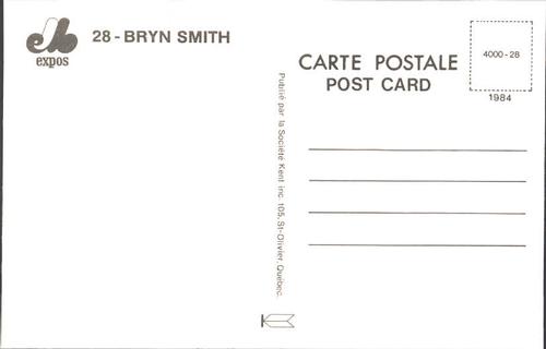 1984 Montreal Expos Postcards #NNO Bryn Smith Back