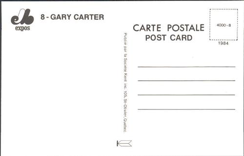 1984 Montreal Expos Postcards #NNO Gary Carter Back