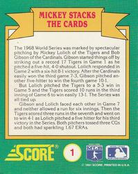 1991 Score - Magic Motion: World Series Trivia #1 Mickey Stacks the Cards Back