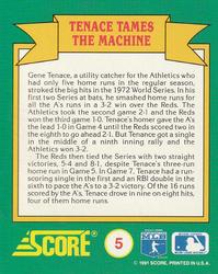 1991 Score - Magic Motion: World Series Trivia #5 Tenace Tames the Machine Back