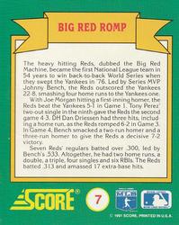 1991 Score - Magic Motion: World Series Trivia #7 Big Red Romp Back