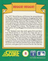 1991 Score - Magic Motion: World Series Trivia #8 Reggie! Reggie! Back