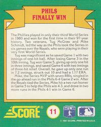 1991 Score - Magic Motion: World Series Trivia #11 Phils Finally Win Back
