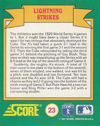 1991 Score - Magic Motion: World Series Trivia #23 Lightning Strikes Back