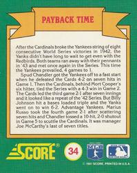 1991 Score - Magic Motion: World Series Trivia #34 Payback Time Back