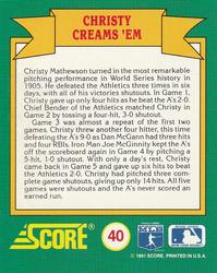 1991 Score - Magic Motion: World Series Trivia #40 Christy Creams 'Em Back