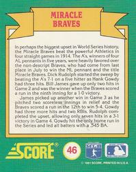 1991 Score - Magic Motion: World Series Trivia #46 Miracle Braves Back