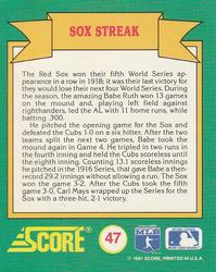 1991 Score - Magic Motion: World Series Trivia #47 Sox Streak Back