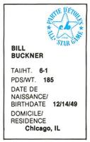 1982 All-Star Game Program Inserts #NNO Bill Buckner Back