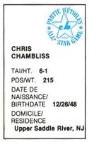 1982 All-Star Game Program Inserts #NNO Chris Chambliss Back