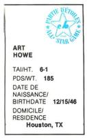 1982 All-Star Game Program Inserts #NNO Art Howe Back