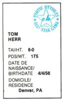 1982 All-Star Game Program Inserts #NNO Tom Herr Back