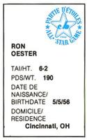 1982 All-Star Game Program Inserts #NNO Ron Oester Back