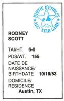 1982 All-Star Game Program Inserts #NNO Rodney Scott Back
