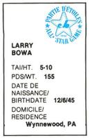 1982 All-Star Game Program Inserts #NNO Larry Bowa Back