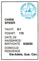 1982 All-Star Game Program Inserts #NNO Chris Speier Back