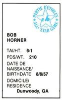 1982 All-Star Game Program Inserts #NNO Bob Horner Back