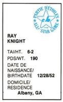 1982 All-Star Game Program Inserts #NNO Ray Knight Back
