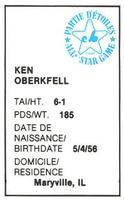 1982 All-Star Game Program Inserts #NNO Ken Oberkfell Back
