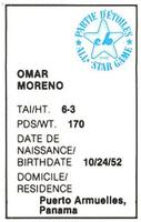 1982 All-Star Game Program Inserts #NNO Omar Moreno Back