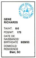 1982 All-Star Game Program Inserts #NNO Gene Richards Back