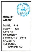 1982 All-Star Game Program Inserts #NNO Mookie Wilson Back