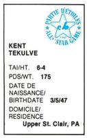 1982 All-Star Game Program Inserts #NNO Kent Tekulve Back