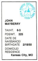 1982 All-Star Game Program Inserts #NNO John Mayberry Back