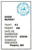 1982 All-Star Game Program Inserts #NNO Eddie Murray Back