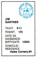 1982 All-Star Game Program Inserts #NNO Jim Gantner Back