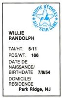 1982 All-Star Game Program Inserts #NNO Willie Randolph Back