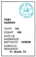 1982 All-Star Game Program Inserts #NNO Toby Harrah Back