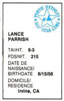 1982 All-Star Game Program Inserts #NNO Lance Parrish Back
