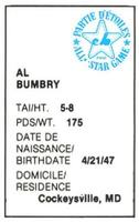 1982 All-Star Game Program Inserts #NNO Al Bumbry Back
