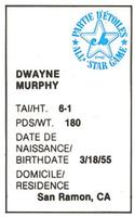 1982 All-Star Game Program Inserts #NNO Dwayne Murphy Back