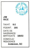 1982 All-Star Game Program Inserts #NNO Jim Rice Back