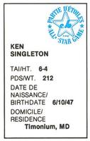 1982 All-Star Game Program Inserts #NNO Ken Singleton Back
