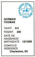 1982 All-Star Game Program Inserts #NNO Gorman Thomas Back