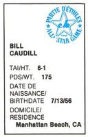 1982 All-Star Game Program Inserts #NNO Bill Caudill Back